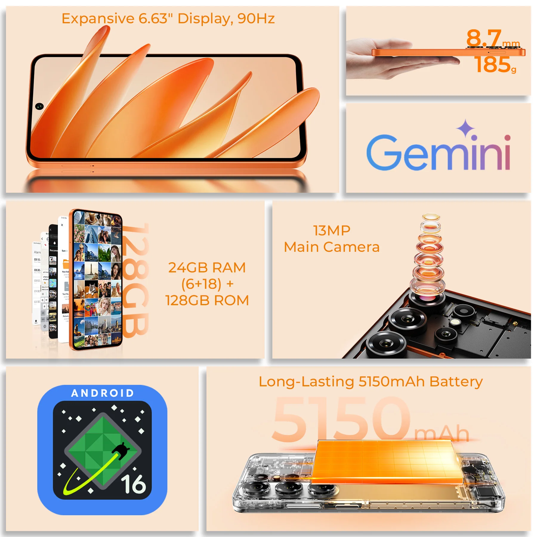 OUKITEL C26 6.63-inch 5150mAh Battery 8.7mm Ultra-thin Body Smartphone(4GB/6GB+128GB) - Image 5