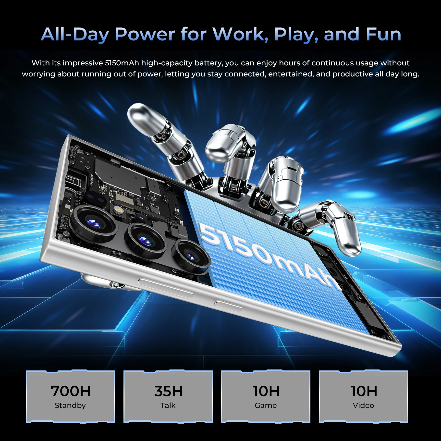 OUKITEL C61 GT-EV 6.88-inch 5150mAh Battery 9.5mm Ultra-thin Body SmartPhone(8GB+256GB) - Image 8