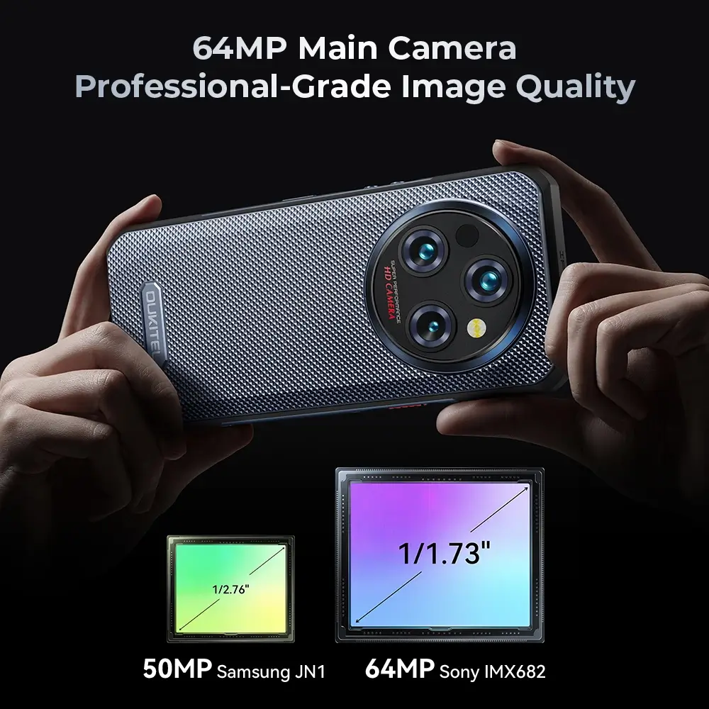 Oukitel WP35Pro 5G Rugged Phone 6.6'' HD+ Display 11000mAh Big Battery 64MP Camera Android 14(12GB+512GB NFC) - Image 5