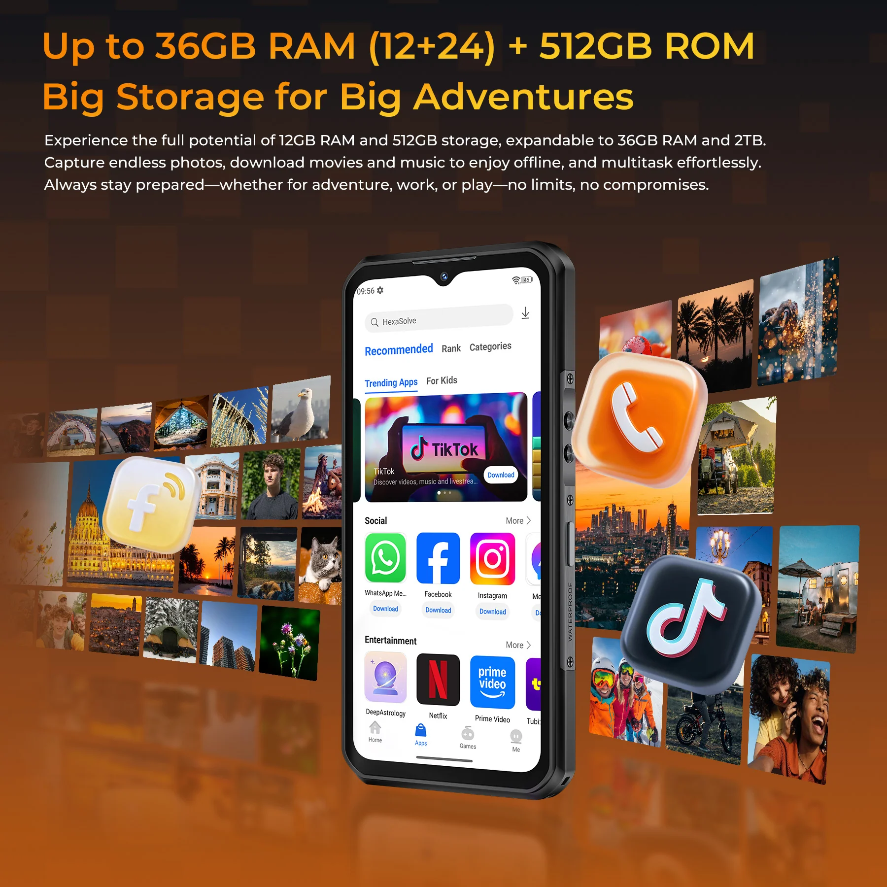 OUKITEL WP66 5G Rugged Phone 6.6'' FHD+ Display 11,000mAh Big Battery 108MP Camera Android 16(12GB+512GB NFC) - Image 11