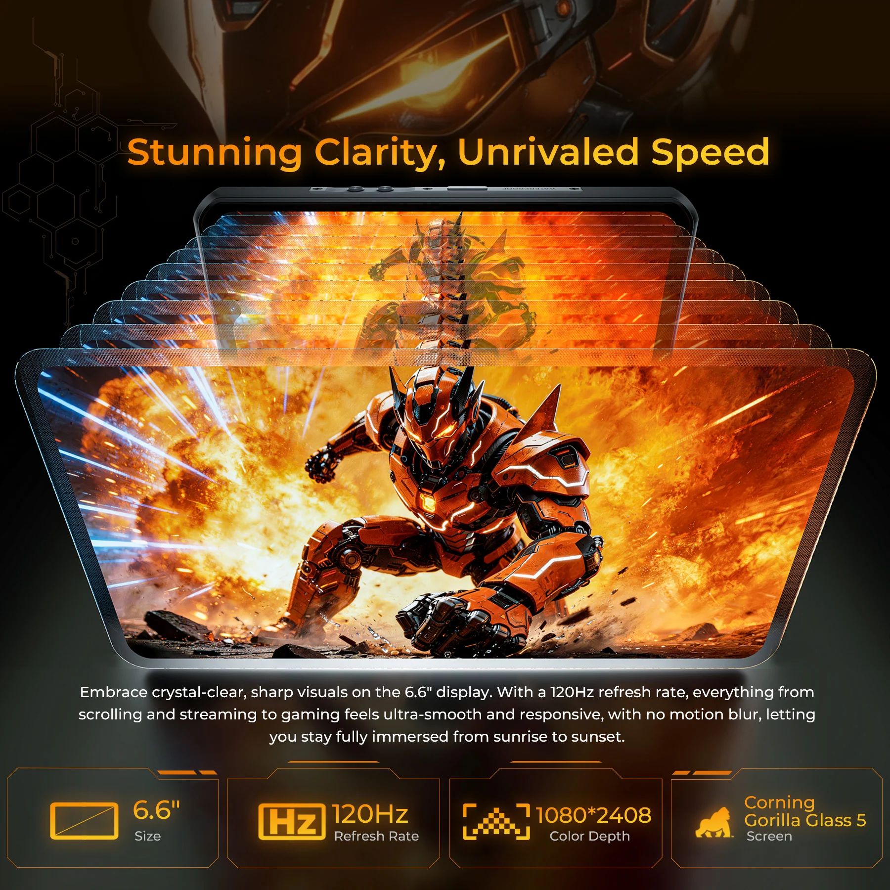 OUKITEL WP66 5G Rugged Phone 6.6'' FHD+ Display 11,000mAh Big Battery 108MP Camera Android 16(12GB+512GB NFC) - Image 5