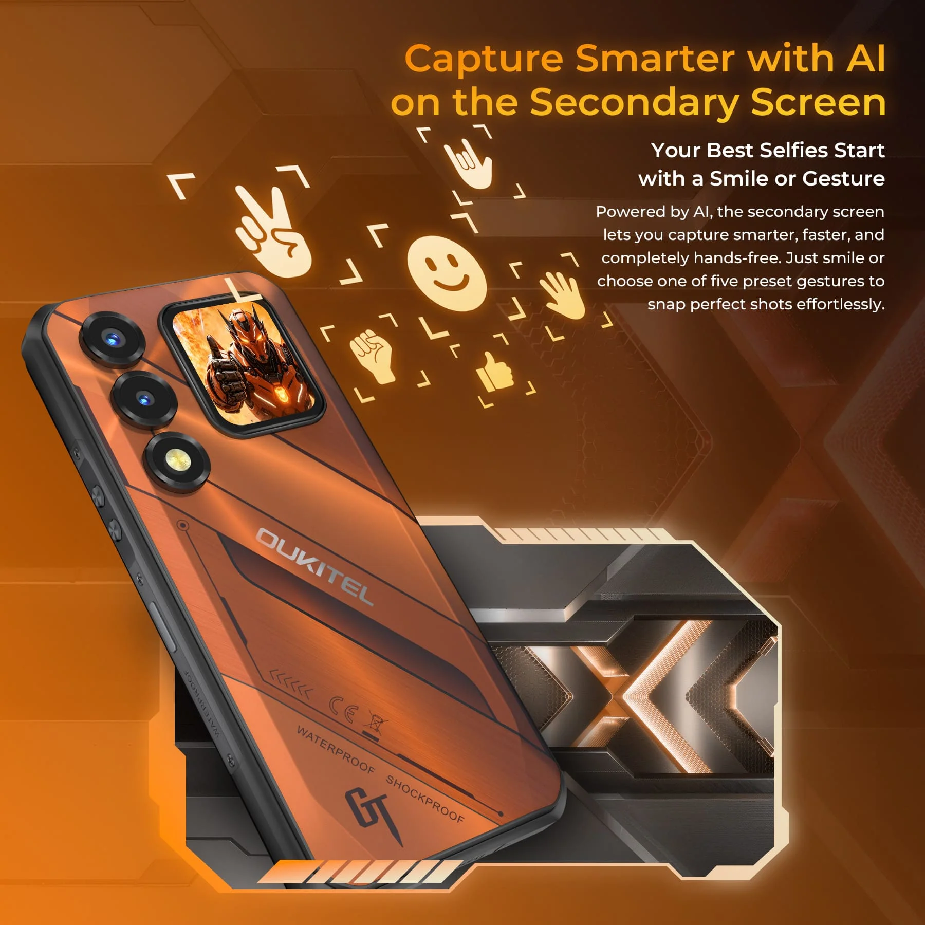 OUKITEL WP66 5G Rugged Phone 6.6'' FHD+ Display 11,000mAh Big Battery 108MP Camera Android 16(12GB+512GB NFC) - Image 7